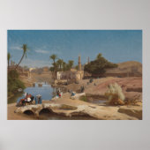 Poster Vue de Medinet El-Fayoum par Jean-Léon Gérôme (Devant)