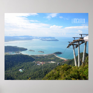 Poster Vue de montagne du téléphérique de Langkawi Souven