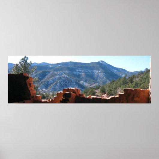 Poster Vue de Mountain View depuis Cliff Dwellings - Long (Devant)