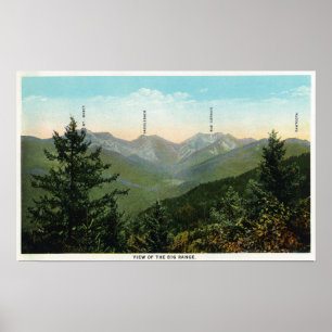 Poster Vue de Mt. Marcy, Saddleback, dent de scie