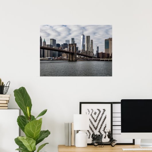 Poster Vue de New York depuis Brooklyn (Bureau à domicile)