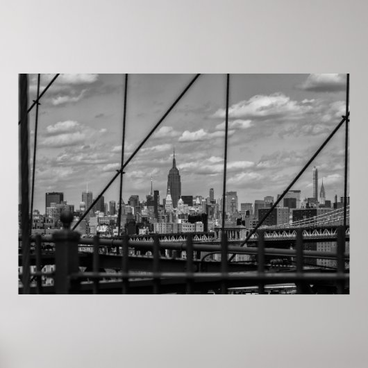 Poster Vue de New York depuis Brooklyn Bridge (Devant)