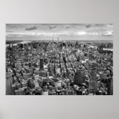 Poster Vue de New York en noir et blanc depuis le haut (Devant)