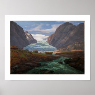 Poster Vue de Nigardsbreen à Jostedalen 1847 JCC Dahl