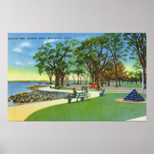 Poster Vue de parc de bord de la mer de la promenade de
