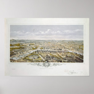 Poster Vue de Paris de Bois de Boulogne