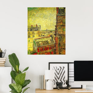 Poster Vue de Paris depuis la chambre de Vincent par Vinc