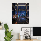 Poster Vue de penthouse futuriste de luxe (Bureau à domicile)