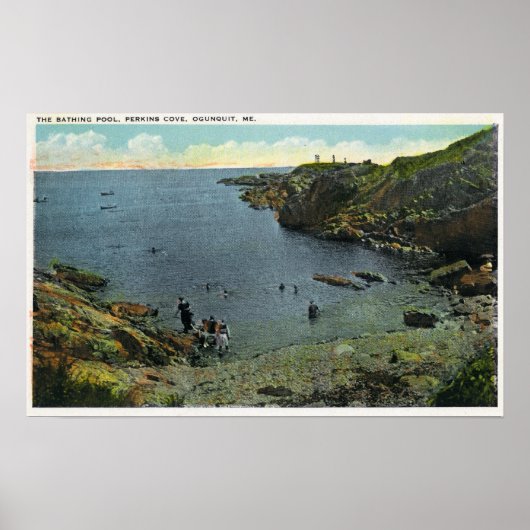Poster Vue de Perkins Cove, Scène de natation (Devant)