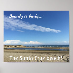 Poster Vue de plage à la promenade de Santa Cruz