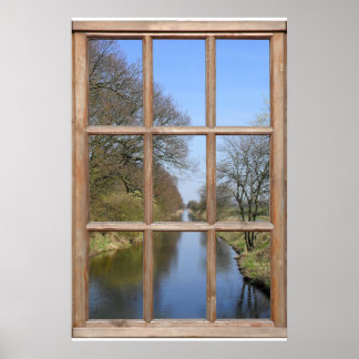 Poster Vue de rivière depuis une fenêtre