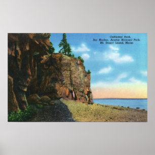 Poster Vue de roche de cathédrale, port de barre