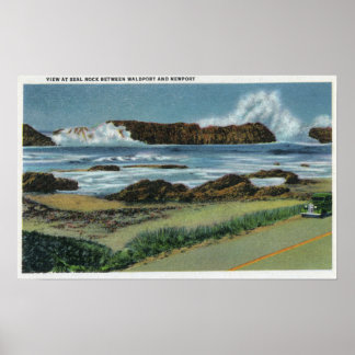 Poster Vue de Seal Rock entre Waldport et