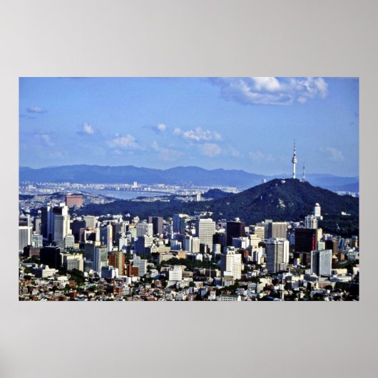 Poster Vue De Séoul Depuis Ansan (Devant)