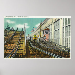 Poster Vue de Steeplechase Rollercoaster