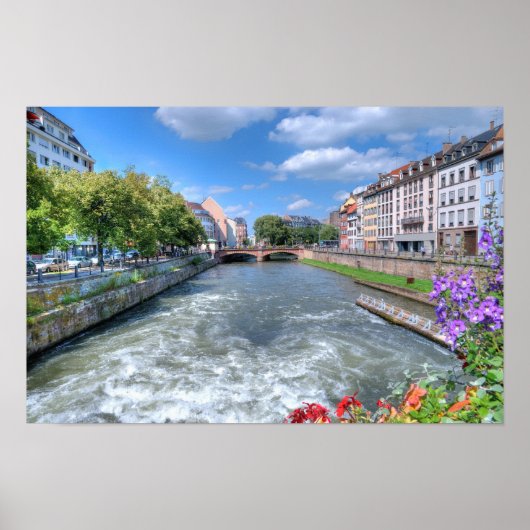 Poster Vue de Strasbourg depuis le pont en journée (Devant)