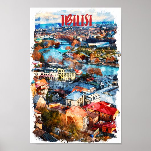Poster Vue de Tbilisi Georgia (Devant)