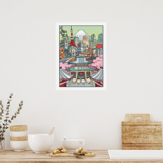 Poster Vue de Tokyo (Cuisine)