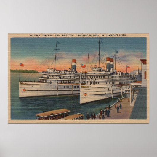 Poster Vue de Toronto et Kingston sur le fleuve Saint-Lau (Devant)