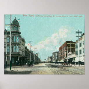 Poster Vue de tour électrique de rue de Santa Clara