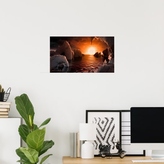 Poster Vue de Trappist-1f Exoplanet (Bureau à domicile)