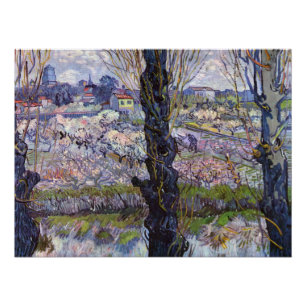 Poster Vue de Van Gogh sur les vergers en fleurs d'Arles