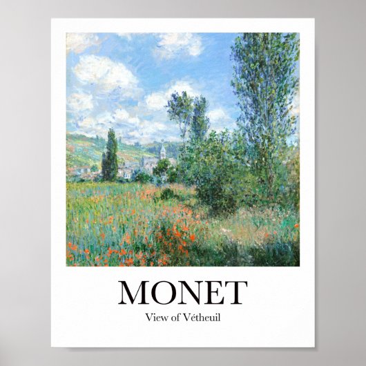 Poster Vue de Vétheuil par Claude Monet (Devant)
