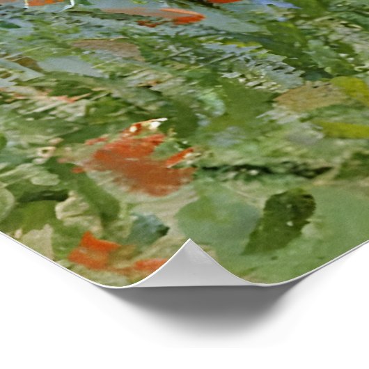 Poster Vue de Vetheuil par Claude Monet (Coin)