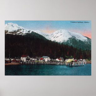 Poster Vue de ville avec les ressorts de DocksTenakee, AK