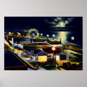 Poster Vue de ville de la Caroline du Nord de plage de la