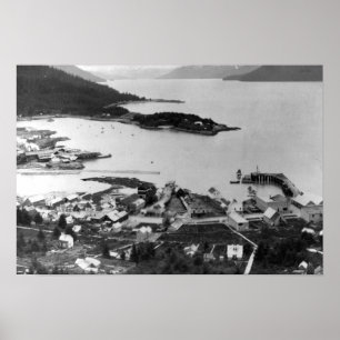 Poster Vue de ville de Wrangell, photographie de l'Alaska