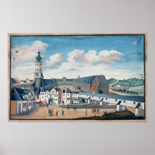 Poster Vue de Weimar avec le château de Wilhelmsburg (Devant)