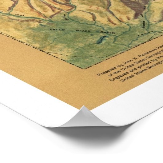 Poster Vue De Yellowstone WY MT ID 1915 (Coin)