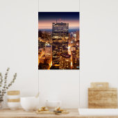 Poster Vue d'ensemble de Boston la nuit (Cuisine)