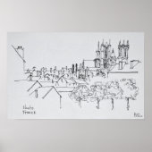 Poster Vue d'ensemble de la ville | Nantes, France (Devant)