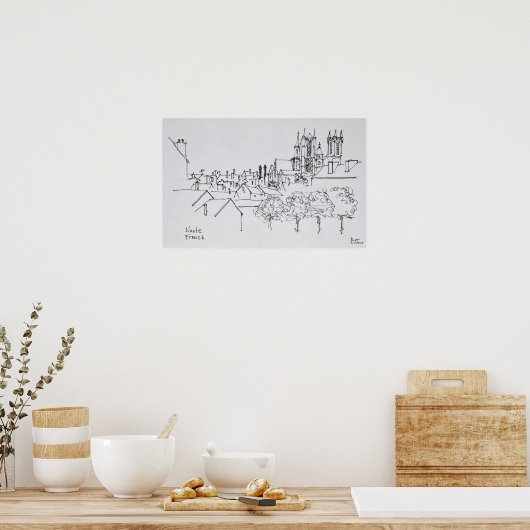 Poster Vue d'ensemble de la ville | Nantes, France (Cuisine)