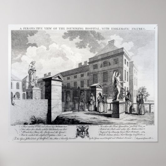 Poster Vue d'ensemble de l'Hôpital Fondateur (Devant)