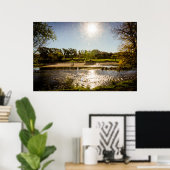 Poster Vue D'Ensemble Des Bords D'Une Rivière À Ciel Clai (Bureau à domicile)