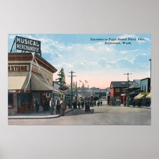 Poster Vue d'entrée du triage des navires de la marine am (Devant)