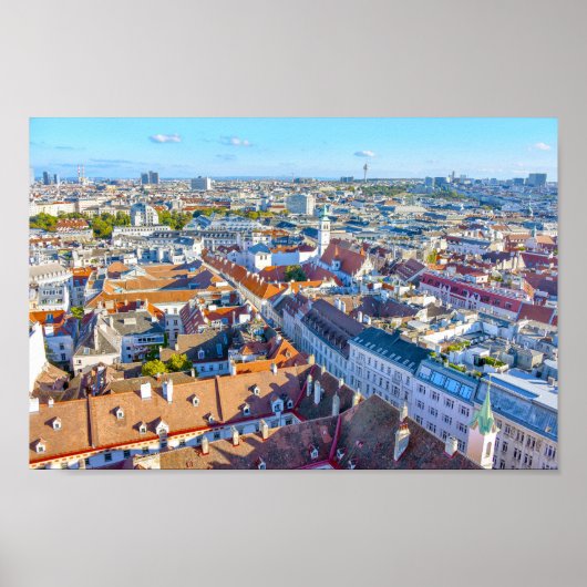 Poster Vue depuis la cathédrale Saint-Étienne, Vienne (Devant)