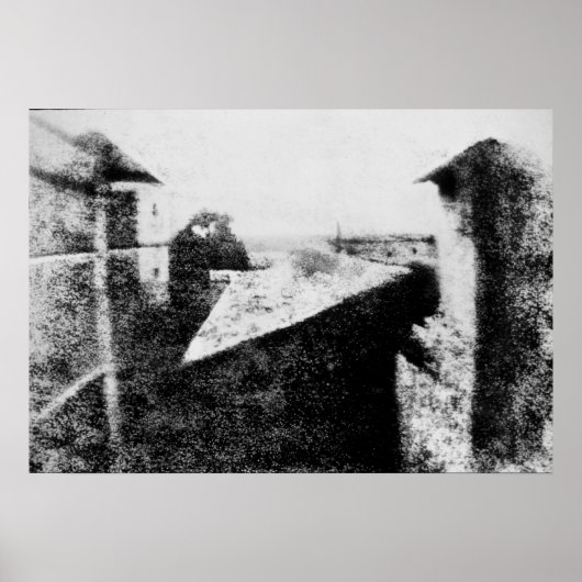 Poster Vue depuis la fenêtre du Gras, Joseph Niepce (Devant)