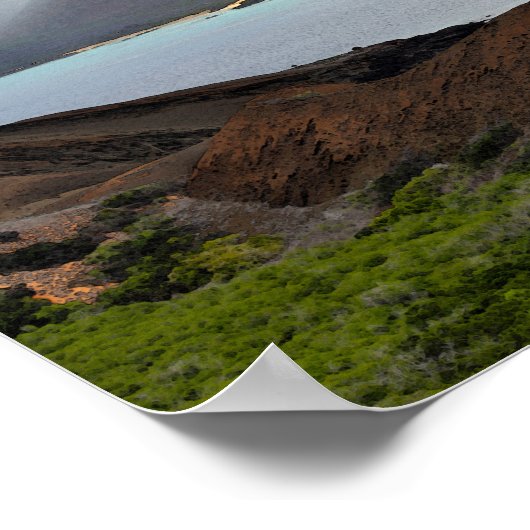 Poster Vue depuis le pic Bartolome dans les îles Galapago (Coin)