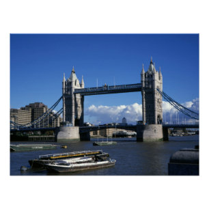 Poster vue des années 1990 sur Tower Bridge