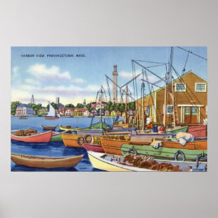 Poster Vue des bateaux dans le port