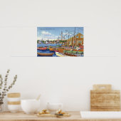 Poster Vue des bateaux dans le port (Cuisine)