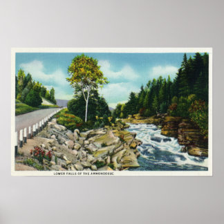 Poster Vue des chutes inférieures de la rivière Ammonoosu
