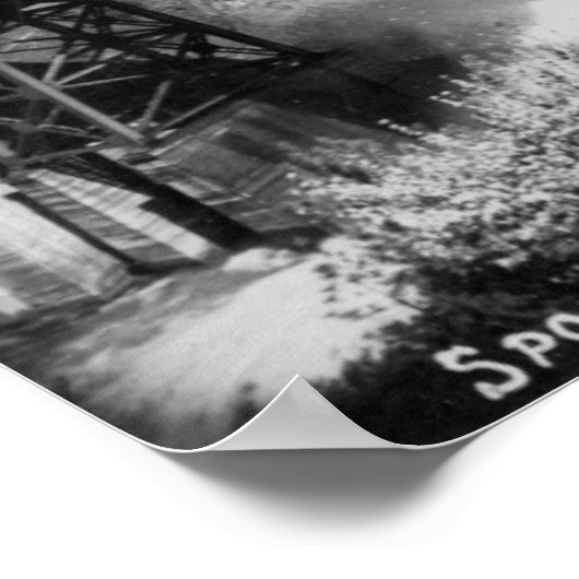 Poster Vue des chutes Spokane et du pont (Coin)