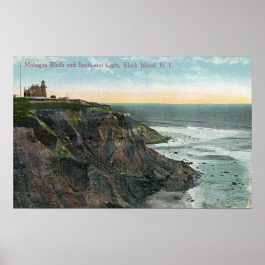 Poster Vue des falaises de Mohegan et du sud-est (Devant)
