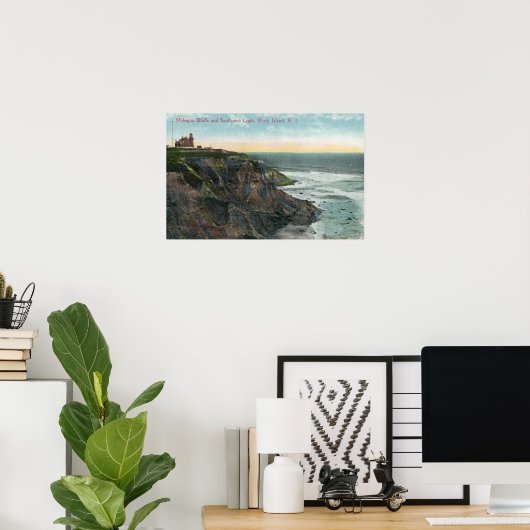 Poster Vue des falaises de Mohegan et du sud-est (Bureau à domicile)