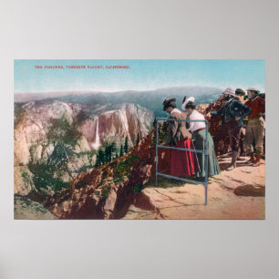 Poster Vue des fissures et de la vallée de Yosemite